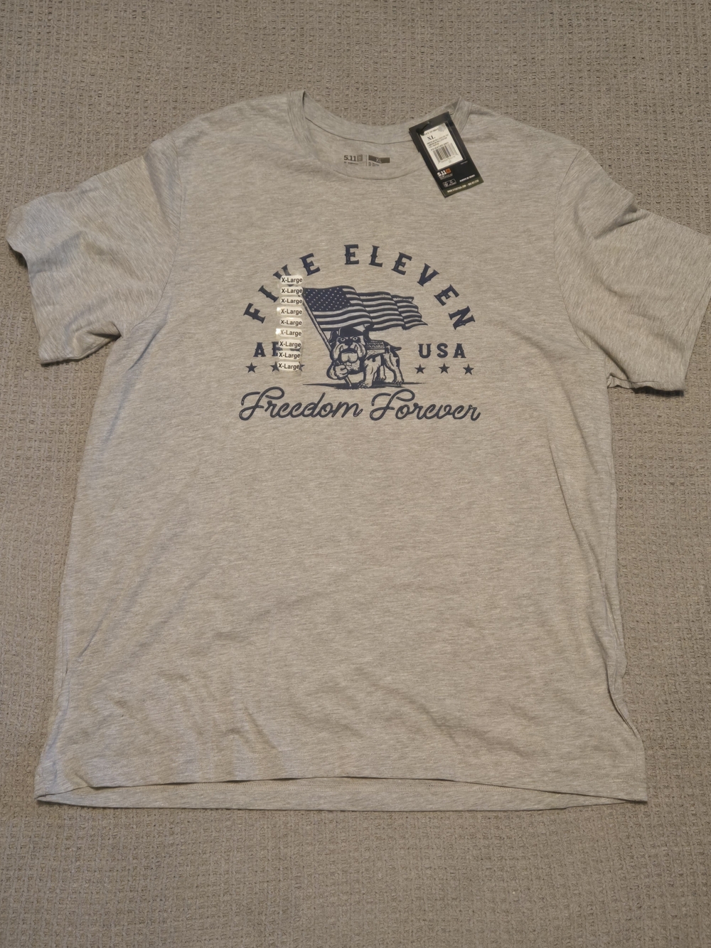 5.11 Tactical Light Gray Short Sleeve 'Freedom Forever' Graphic Tee
